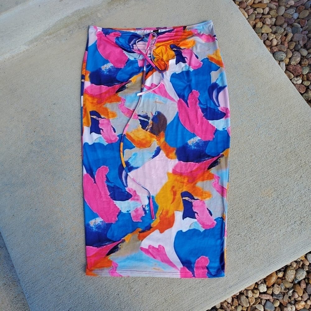 SHEIN Curve Colorful Halter Bodycon Dress Plus Size 2XL Plus Size EUC